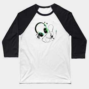 Headphone Illustration Baseball T-Shirt